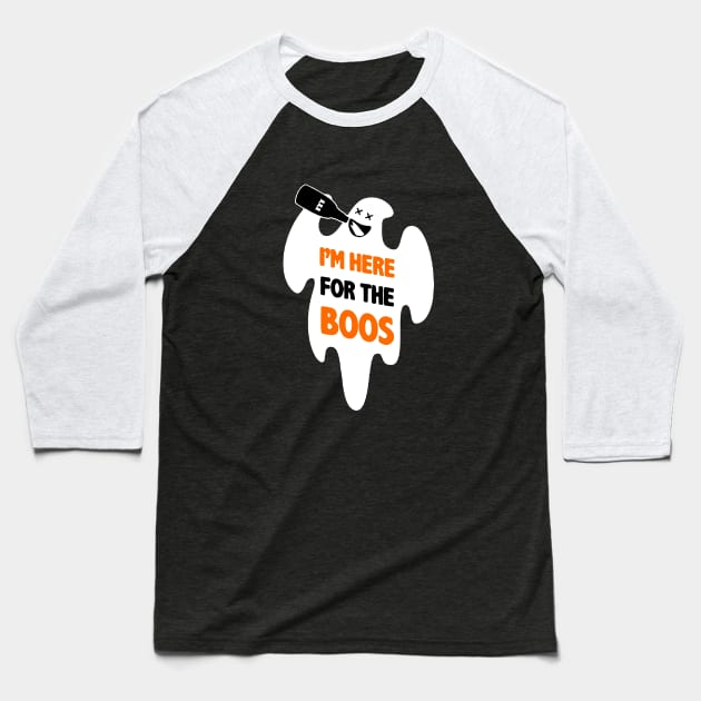 I'm Here For The Boos - Funny Ghost Baseball T-Shirt by AbundanceSeed